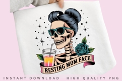 Resting Mom Face Skeleton PNG Design Product Image 1