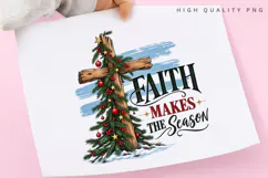 Faith Makes the Season Christmas Tree Cross Holiday PNG Product Image 3