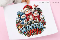 A Little Winter Joy Snowman Family Christmas Holiday PNG Product Image 1