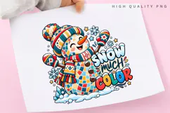 Cute Snowman Snow Much Colorful Winter Christmas Holiday PNG Product Image 3