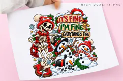 It's Fine I'm Fine Everything's Fine Funny Christmas Product Image 3