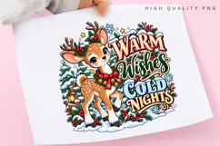 Warm Wishes Cold Nights Cute Reindeer Winter Christmas Product Image 3