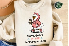 Mama Goose On Her Morning Mission PNG, Funny Mom Goose Product Image 3