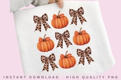 Leopard Bow Pumpkin PNG Bundle Product Image 2