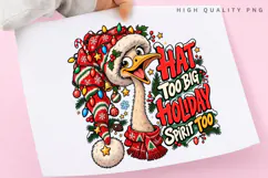 Funny Duck Holiday Hat Too Big Christmas Winter Festive PNG Product Image 3