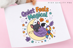 Quiet Feels Magical PNG, Autism Awareness Bat Halloween Product Image 3