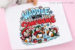 Waddle with Confidence Cute Penguin Christmas Winter Holiday Product Image 3