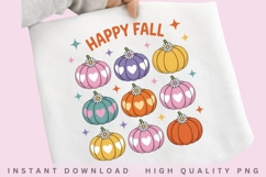 Happy Fall Pumpkin PNG, Cute Autumn Pumpkin Sublimation Product Image 1