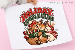 Holiday Cuddle Club PNG Sublimation Design, Cute Woodland Product Image 3