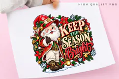 Keep the Season Bright Santa Christmas Holiday Illustration Product Image 3