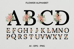 Alphabet with watercolor flowers Product Image 1
