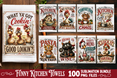 Funny Kitchen Towel Sublimation PNG Bundle 100 Designs Product Image 3