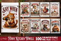 Funny Kitchen Towel Sublimation PNG Bundle 100 Designs Product Image 4