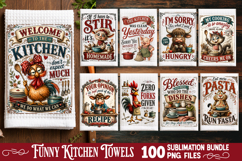 Funny Kitchen Towel Sublimation PNG Bundle 100 Designs Product Image 5