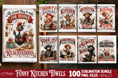 Funny Kitchen Towel Sublimation PNG Bundle 100 Designs Product Image 8