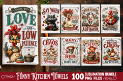 Funny Kitchen Towel Sublimation PNG Bundle 100 Designs Product Image 1