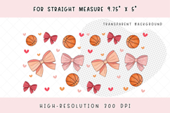 Basketball Bows Glass Can Wrap, Sports Girls Tumbler Wrap Product Image 2