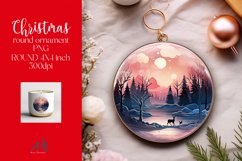 Christmas Round Ornament Sublimation PNG Product Image 1