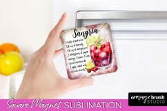 Sublimation Magnet PNG - Cocktail Recipe Square Magnet