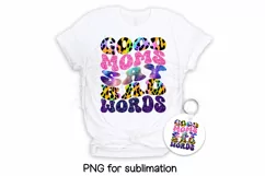 Good Moms Say Bad Words Rainbow Cheetah PNG for Sublimation Product Image 1