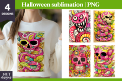 Sugar Skull Halloween tshirt design Halloween sublimation Product Image 1