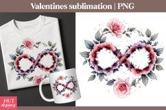 Romantic Valentine Clipart Floral Infinity Valentine t-shirt Product Image 1