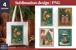 Christmas clipart Postage Stamp Nutcracker Elf Gift card Product Image 1
