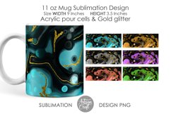 Sublimation mug designs, 11 oz Mug, acrylic pour cells Product Image 1