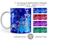 11 oz Mug sublimation template, fluid art, pastel colors Product Image 1
