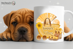Golden Summer Vibes PNG Luxury Beach Bag Clipart Sublimation Product Image 6