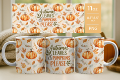 Autumn leaves pumpkin please, fall tumbler, pumpkin mug Product Image 3