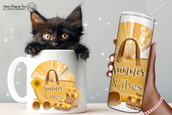 Golden Summer Vibes PNG Luxury Beach Bag Clipart Sublimation Product Image 5