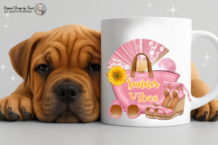 Summer Vibes Pink Beach Bag Fashion Clipart Sublimation PNG Product Image 8
