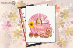 Summer Vibes Pink Beach Bag Fashion Clipart Sublimation PNG Product Image 9