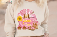 Summer Vibes Pink Beach Bag Fashion Clipart Sublimation PNG Product Image 6