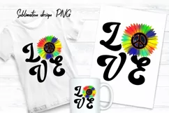 Hippie Sublimation Design. Love Peace PNG Product Image 2