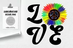 Hippie Sublimation Design. Love Peace PNG Product Image 1