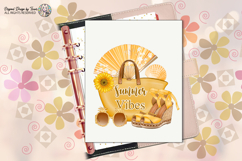 Golden Summer Vibes PNG Luxury Beach Bag Clipart Sublimation Product Image 2