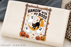 Hangin' With My Boos PNG, Cute Ghost Halloween Sublimation Product Image 1