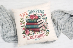 Books And Flowers Reading Vector Design Sublimation PNG Product Image 2