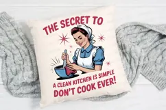 Retro Woman with Bowl and Text The Secret to Sublimation PNG Product Image 2