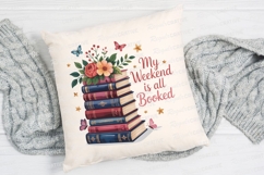 Stacked Books With Flowers And Butterflies Sublimation PNG Product Image 2
