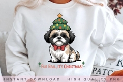 Fur Real It's Christmas PNG, Cute Shih Tzu Christmas PNG, Product Image 2