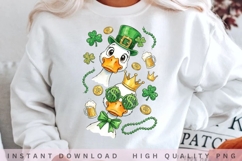 St Patrick Duck PNG Design, Cute Shamrock Goose PNG, Lucky Product Image 2