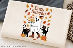 Cozy Season Ghost PNG, Cute Halloween Ghost Sublimation Product Image 3