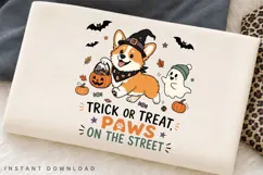 Trick Or Treat Paws On The Street PNG Sublimation Design Product Image 2