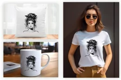 Woman Messy Bun Sublimation t-shirt