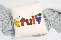 Cartoon Fruit Word With Banana Strawberry Sublimation PNG Product Image 2