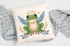 Cartoon Frog With Angel Wings And Halo Sublimation PNG Product Image 2