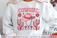 Cowgirl PNG, Pink Western Cowgirl Sublimation, Cowboy Hat Product Image 2